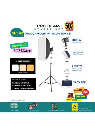  PROOCAM KB-1210  60cm x90cm Universal Mount with Light Stand KB Bowen Studio Softbox (SET A2)